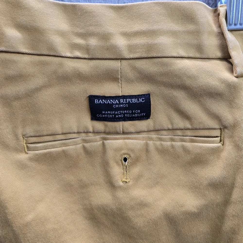 Banana Republic Men Pants 34X34 Tan Chino Twill Emerson Straight‎ Fit Button